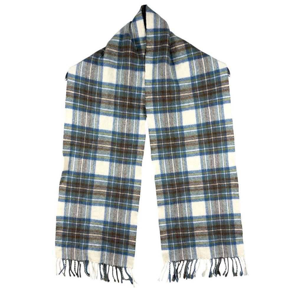 Johnstons of Elgin 100% Lambswool Plaid Scarf Tartan Fringe‎ Scotland 60x9
